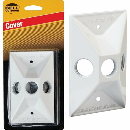 BELL Electrical Box Cover, 1 Gang, Die-Cast Aluminum, Lampholder/Cluster 5189-6